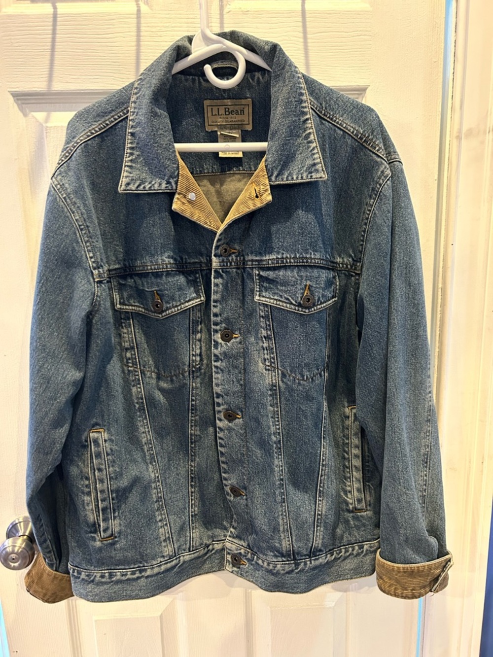 LL Bean Men’s Lined Denim Classic Jacket Large - Picture 9 of 11